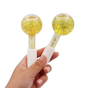 Facial Massage Roller Ice Globes Beauty Tool Face Eye Skin Care Cooling Device Cryo Blue Pink Facial Glass Ice Globe