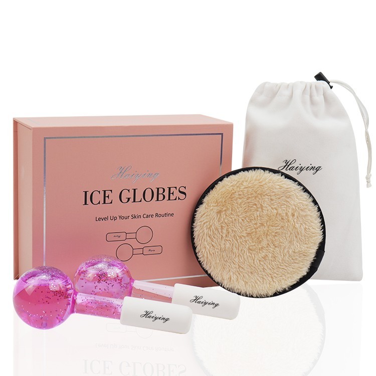 Hot Selling Cooling Cryoball Rolling Hockey Massage Cryo Globes Roller Magic Beauty Products Glass Ice Globe ice globe