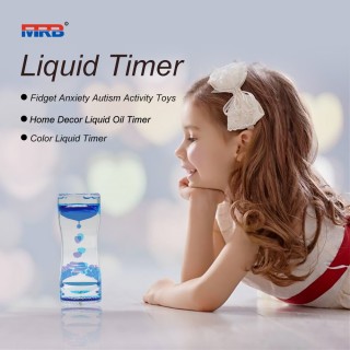 liquid sand timer Motion Bubbler Timer for Calming Sensory Autism Fidget Toys Children Activity Desk Toys Aqua Oil Hourglass