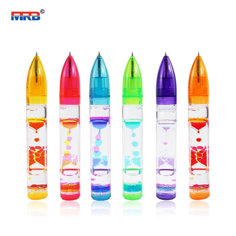 promotional gifts liquid ballpoint pen colorful ballpoint pen for school student liquid timer