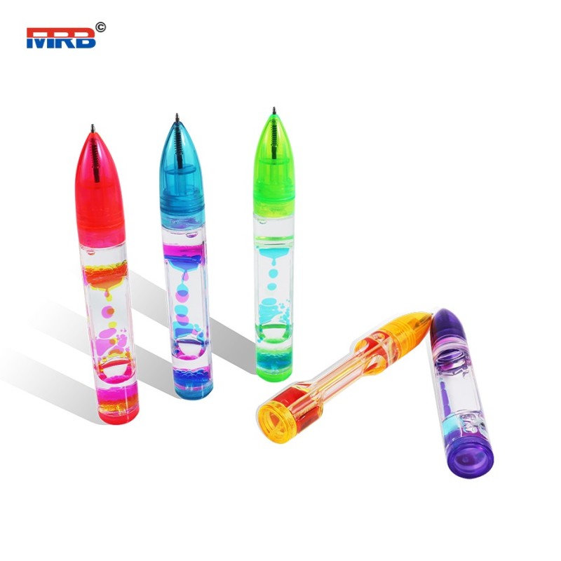 New Trend Pens With Droplet Movement Hourglass timer Liquid Motion Bubbler Pens Sensory Toy