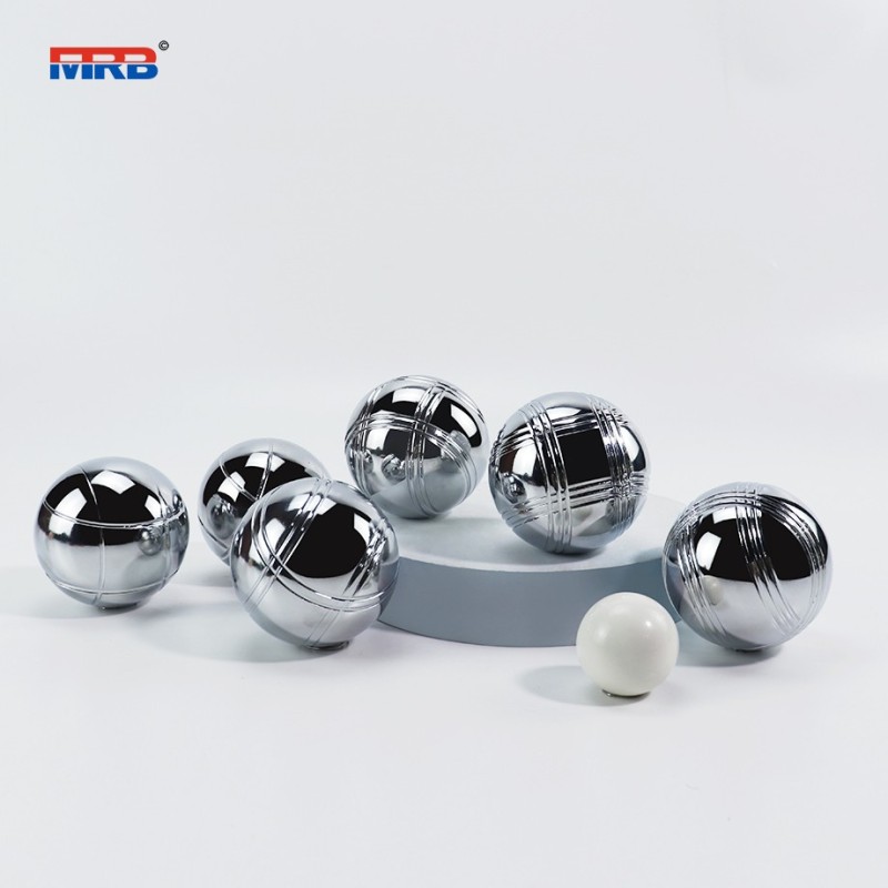 Bocce Ball Set 73mm Petanque Boules French Balls with 6 Silver Balls and Carry Bag for Outdoor Garden Beach Games