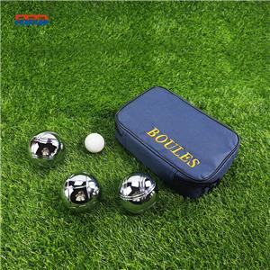 Garden Game Ball 6 Silver Bocce Ball Petanque Set Chrome 6 pcs metal petanque Boules Set in nylon bag