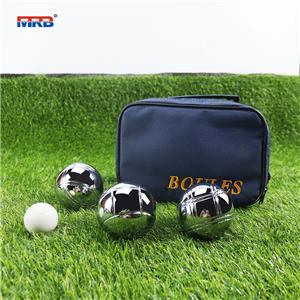 Garden Game Ball 6 Silver Bocce Ball Petanque Set Chrome 6 pcs metal petanque Boules Set in nylon bag