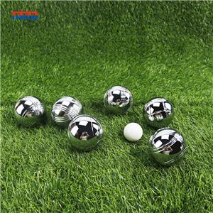 Garden Game Ball 6 Silver Bocce Ball Petanque Set Chrome 6 pcs metal petanque Boules Set in nylon bag