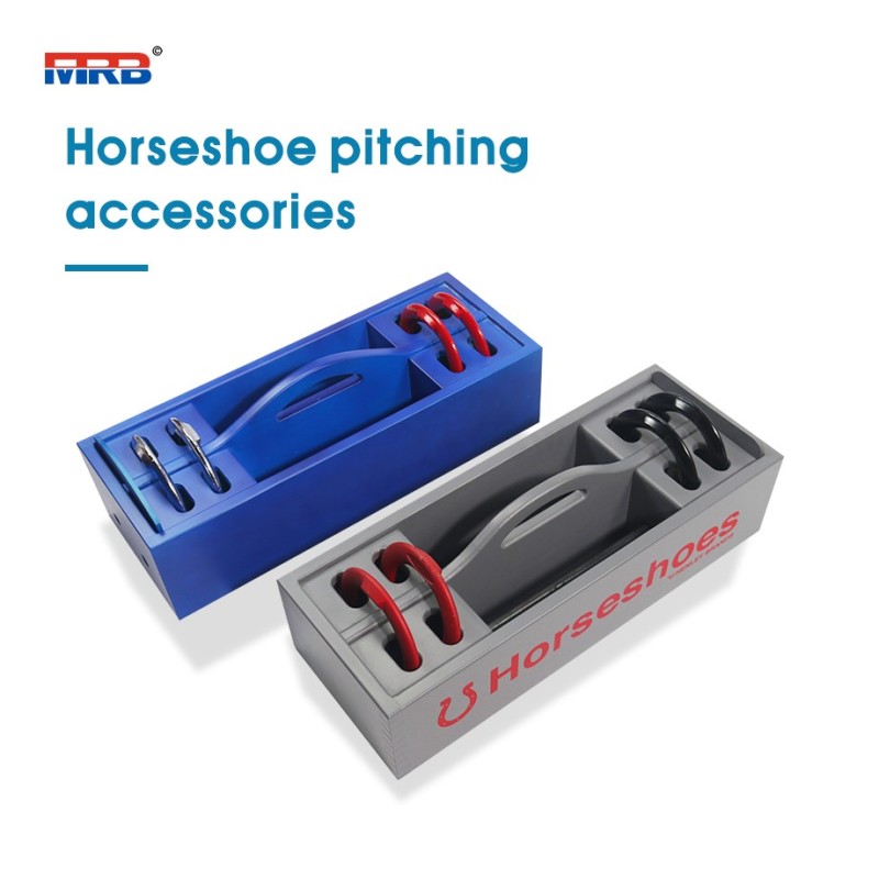 Beach + Lawn Horseshoes Toss Game Steel Horseshoes and Stakes - Official Size and Weight