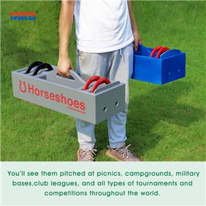 Sports Horseshoes Set Metal Horseshoe Game Set for Adults + Kids Official Weight Steel Horseshoes Toss Game