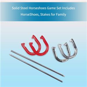 Sports Horseshoes Set Metal Horseshoe Game Set for Adults + Kids Official Weight Steel Horseshoes Toss Game