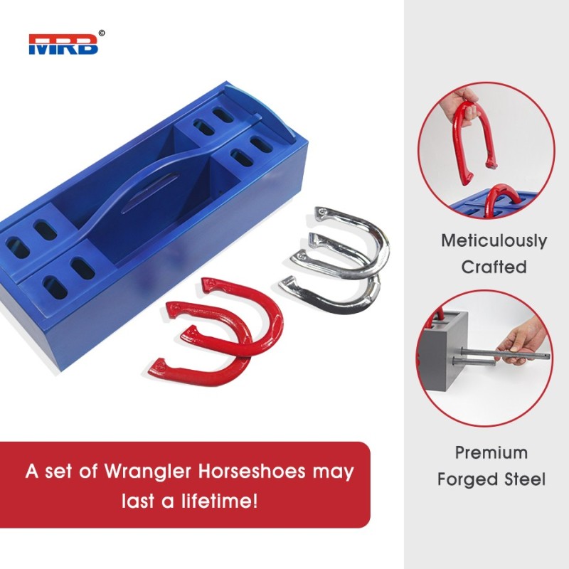 Traditional Outdoor Lawn Games for Backyard horseshoes outside Game Grey and blue