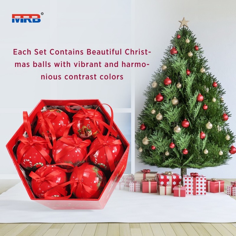 Christmas Ball Assorted Pendants Shatterproof a Reusable Hand-Help Gift Box Ideal for Xmas,Party