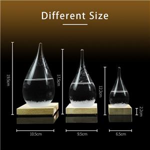 Storm Glass Weather Station Predictor Barometer Bottle with Wood Base for Home and Office Decoration Weather Station