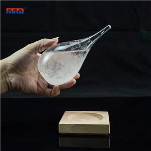 Storm Glass Weather Station Predictor Barometer Bottle with Wood Base for Home and Office Decoration Weather Station