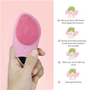 factory supply Soft Silicone Waterproof Facial Cleansing Brush