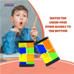 Custom autism sensory therapy Acrylic Floating Colorful Oil And Water Toys Liquid Hourglass Sand Timer