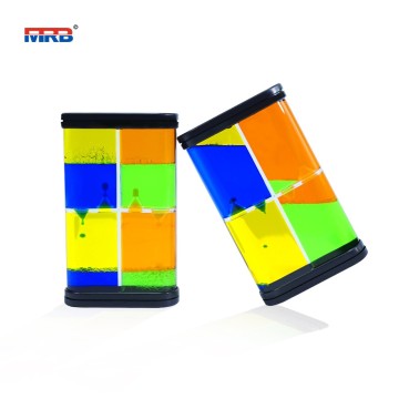 Custom autism sensory therapy Acrylic Floating Colorful Oil And Water Toys Liquid Hourglass Sand Timer