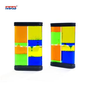 Custom autism sensory therapy Acrylic Floating Colorful Oil And Water Toys Liquid Hourglass Sand Timer