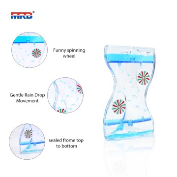 new design acrylic hourglass fidget toy liquid oil drop sand timer for sensory play acrylic fidget toys for home decoration