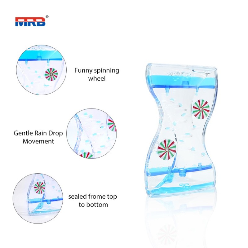 new design acrylic hourglass fidget toy liquid oil drop sand timer for sensory play acrylic fidget toys for home decoration