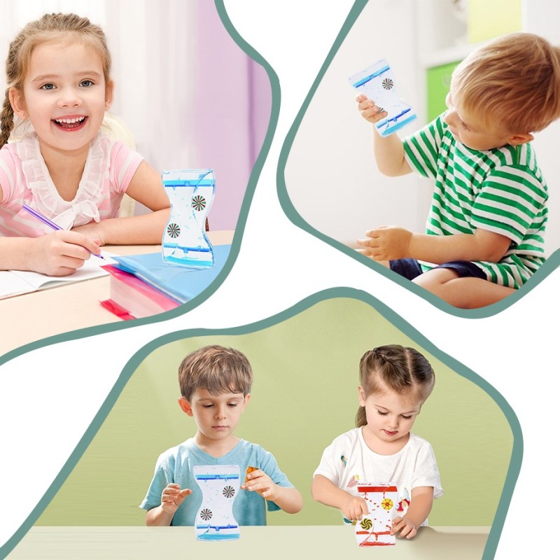 best selling liquid bubbler visual sensory timer calming sensory drip color water bubble toy autism perfect gift