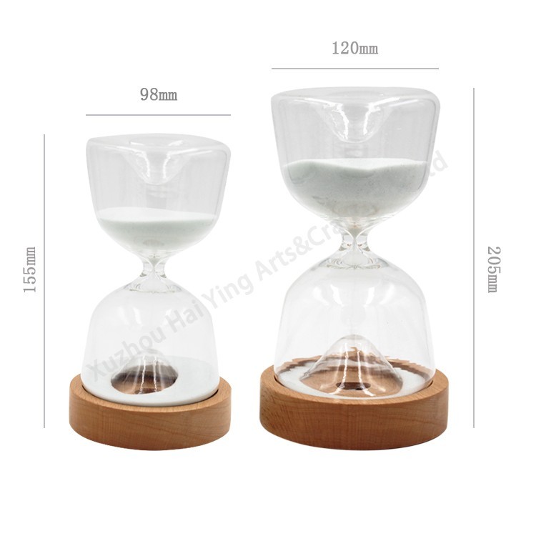 Wholesale Custom Logo 1/3/5/10/15/25 Min Wooden Glass Hourglass Jar Sand Timer For Home Decor