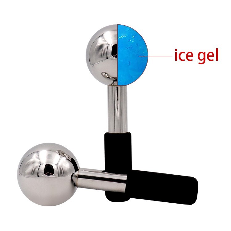 ICE Globes for FACIALS by Unbreakable Stainless Steel Neck & Body Cryo Sticks and Cold Roller for face Puffiness Set of 2PC
