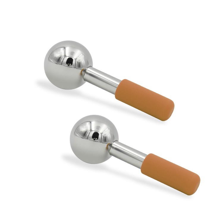 Custom Logo Beauty Ice Globes Facial Massage Tool Cooling Body Eye Face Massage Stainless Steel Ice Globes