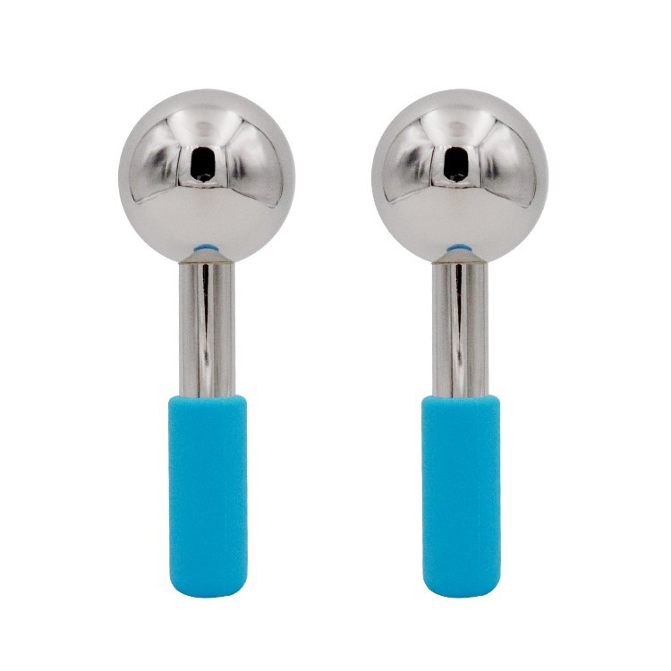 Home Beauty Facial Ice Roller Cooling Globe Set Cryo Massage Ball Stainless Steel Mini Facials Ice Globes For Face