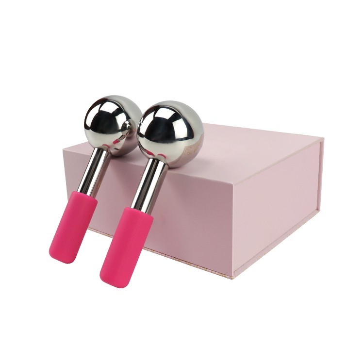 Calming Inflamed Skin Soothing Puffiness Facial Massage Roller Cryo Sticks 304 Stainless Steel Face Freeze ice globes with box