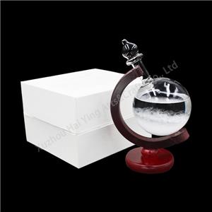 New creative product glass crafts ornaments globe rotation weather forecast storm bottle home decoration manufacturers wholesale
