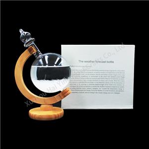 New creative product glass crafts ornaments globe rotation weather forecast storm bottle home decoration manufacturers wholesale