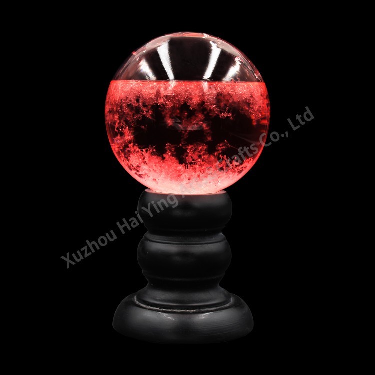 weather predictor Bottles clear With Wood Base Glass Barometer Glass Weather storm Forecast ornaments gifts