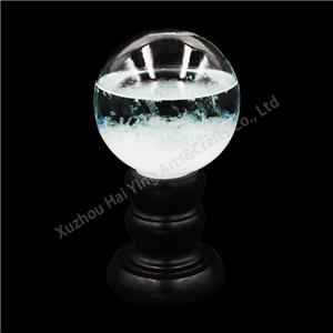 weather predictor Bottles clear With Wood Base Glass Barometer Glass Weather storm Forecast ornaments gifts