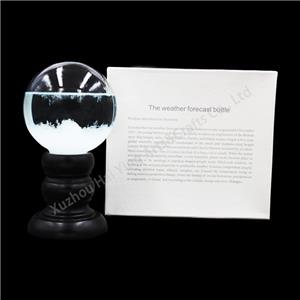 weather predictor Bottles clear With Wood Base Glass Barometer Glass Weather storm Forecast ornaments gifts