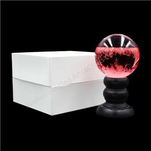 weather predictor Bottles clear With Wood Base Glass Barometer Glass Weather storm Forecast ornaments gifts