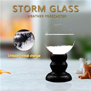 weather predictor Bottles clear With Wood Base Glass Barometer Glass Weather storm Forecast ornaments gifts