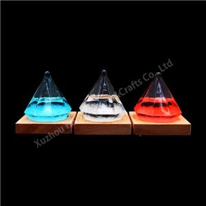 Small /Medium/Larger Size weather predictor Storm Glass Bottles Barometer With Wood Base
