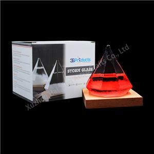 Small /Medium/Larger Size weather predictor Storm Glass Bottles Barometer With Wood Base