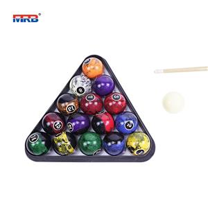 made in china custom billiard balls 2-1/4 inch Black Swirl Complete Billiards & Pool Balls Set