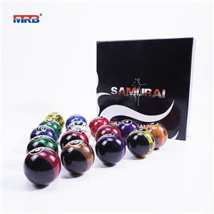 made in china custom billiard balls 2-1/4 inch Black Swirl Complete Billiards & Pool Balls Set