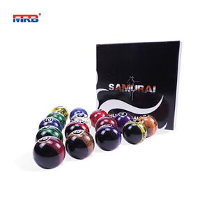 made in china custom billiard balls 2-1/4 inch Black Swirl Complete Billiards & Pool Balls Set