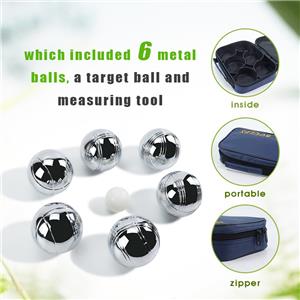 Metal Petanque Game Set of 6 73mm Boules