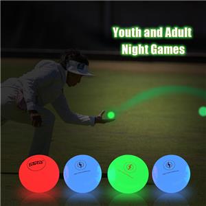 Nighttime- Durable and Fun Glow in The Dark Lawn Bowl leball- Mix Color & Green