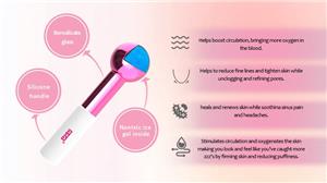 multicolour electroplate Cryocicles Pink Facial Ice Globes Face & Eye Puffiness Relief Cool Skincare Cryo Tools
