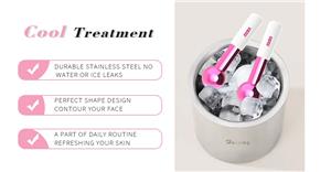 multicolour electroplate Cryocicles Pink Facial Ice Globes Face & Eye Puffiness Relief Cool Skincare Cryo Tools