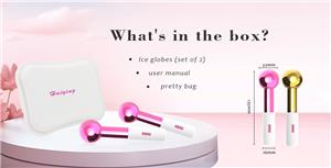 multicolour electroplate Cryocicles Pink Facial Ice Globes Face & Eye Puffiness Relief Cool Skincare Cryo Tools