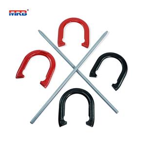 Professional Grade Horseshoe Set Heavy Duty Set with Wooden box 4 Horse Shoes and 2 Poles for Outdoor Fun