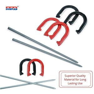 Sports Horseshoe Set Cast iron Horseshoes and Steel Stakes Official Size and Weight Perfect for Yard and Beach Recreational