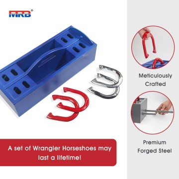 professional steel concave backyard lawn sports horseshoes ring target toss game set pitching accessories