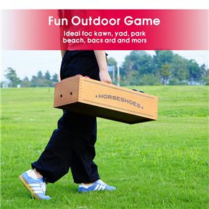 2 in 1 Horseshoe Ring Toss Game Set Outdoor Game for Family Horseshoe Set Best Yard Party Lawn Beach Games