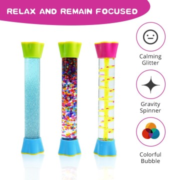 Spiral Liquid Motion Bubbler Timer for Kids Fidget Sensory Toy for Autistic Children and Office Desk Toys Sequins